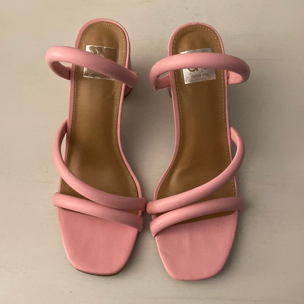Pink heeled sandals